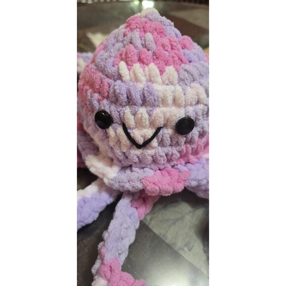 Handmade Chunky Crochet Octopus Toy - Adorable Handmade Chenille - Picture 4 of 10